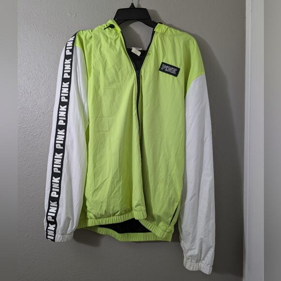 PINK Victoria's Secret Tops - PINK Victoria's Secret Windbreaker Lime and Black Jacket